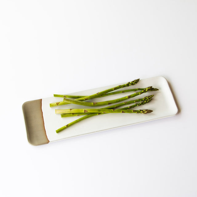 Atelier Trema Rectangle Ceramic Platter in Grey or White
